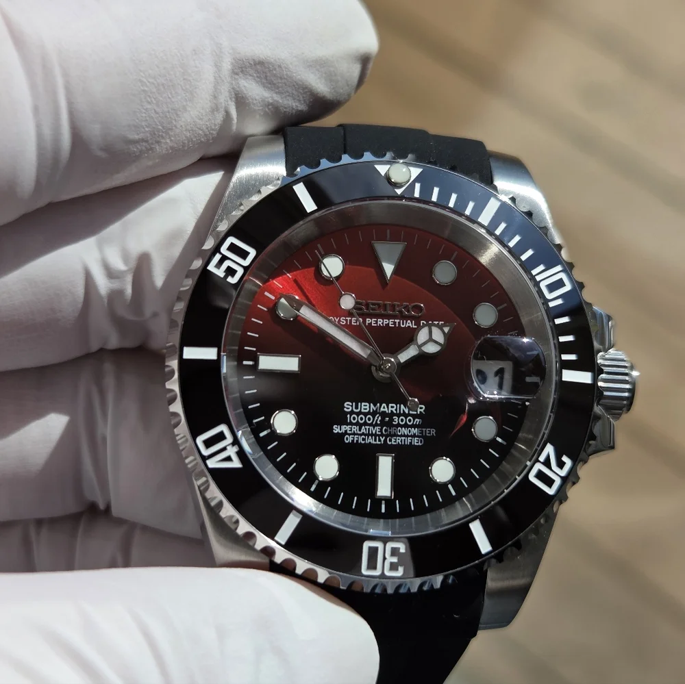 New Custom 40mm SeikoMod Automatic Watch Dive Watch